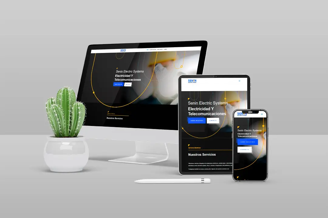 Web de Senin Electric Systems en ordenador, tableta y móvil